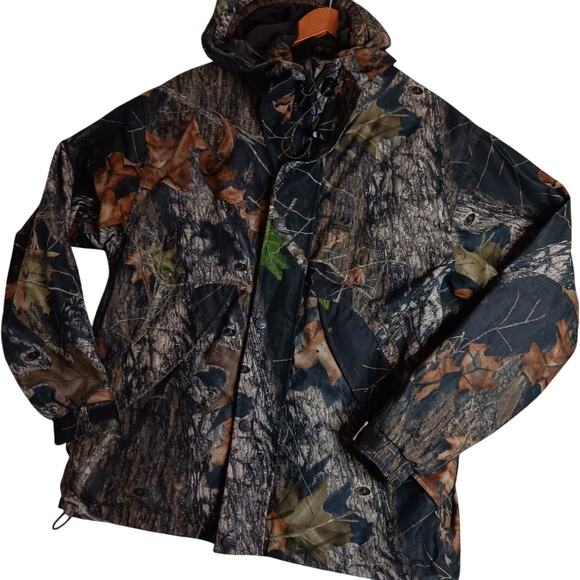 Cabela's Dry Plus Hunting Jacket M Regular Mossy Oak Tree Camo Hooded Outdoors - Picture 3 of 15